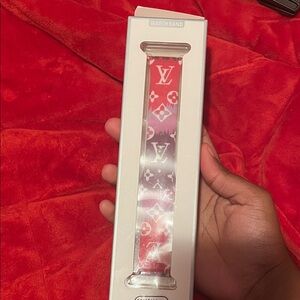 Louis Vuitton Pink and Red Monogram Apple Watch Band